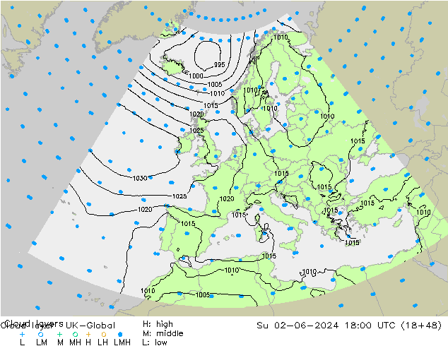 Cloud layer UK-Global dom 02.06.2024 18 UTC
