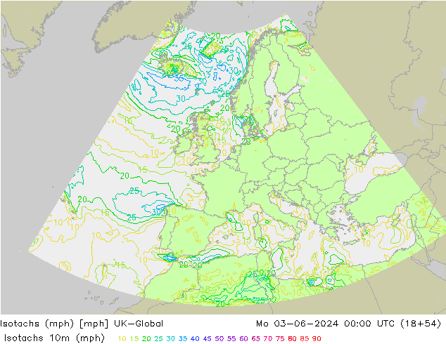 Isotachs (mph) UK-Global Po 03.06.2024 00 UTC