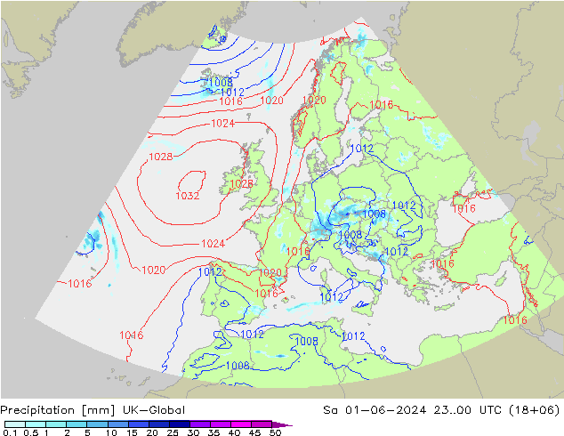 降水 UK-Global 星期六 01.06.2024 00 UTC