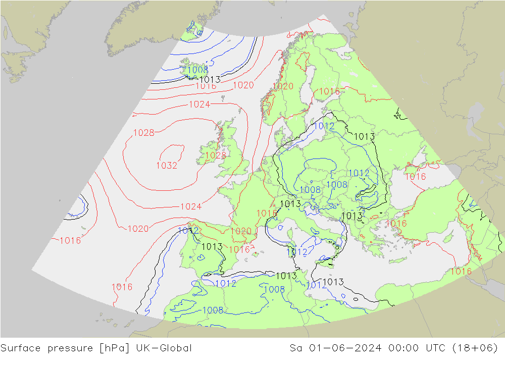 Presión superficial UK-Global sáb 01.06.2024 00 UTC