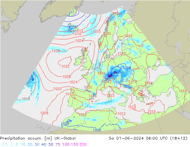 Precipitation accum. UK-Global  01.06.2024 06 UTC