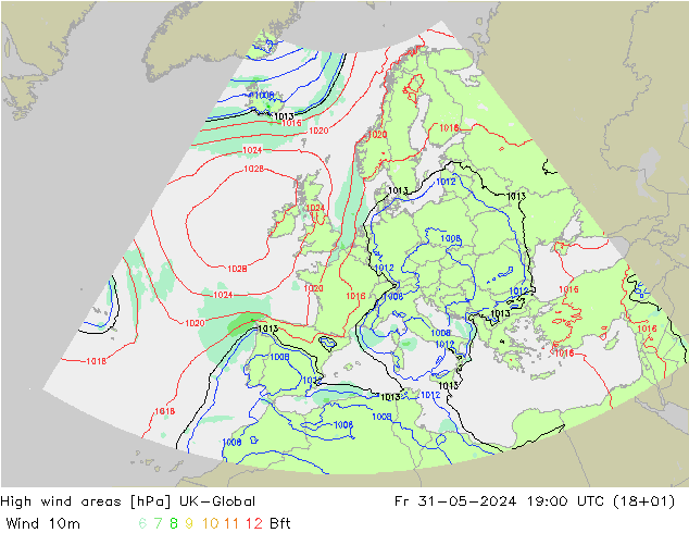 High wind areas UK-Global  31.05.2024 19 UTC