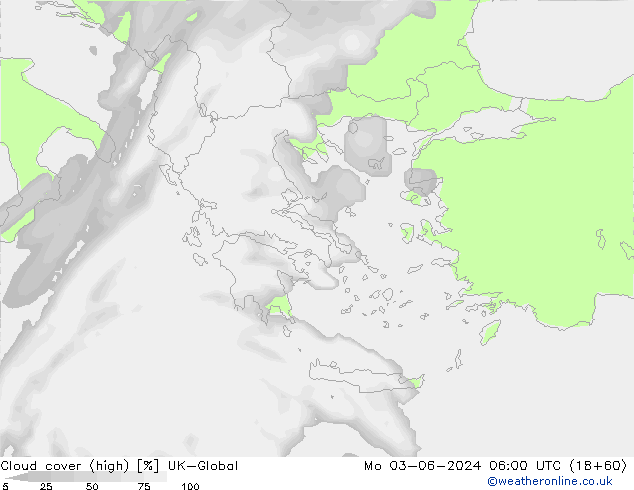 Cloud cover (high) UK-Global Mo 03.06.2024 06 UTC