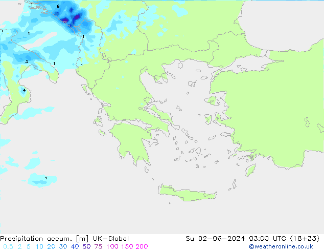 Précipitation accum. UK-Global dim 02.06.2024 03 UTC