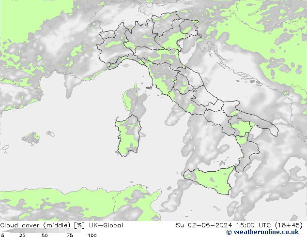 Cloud cover (middle) UK-Global Su 02.06.2024 15 UTC