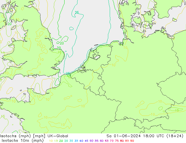 Isotachen (mph) UK-Global za 01.06.2024 18 UTC