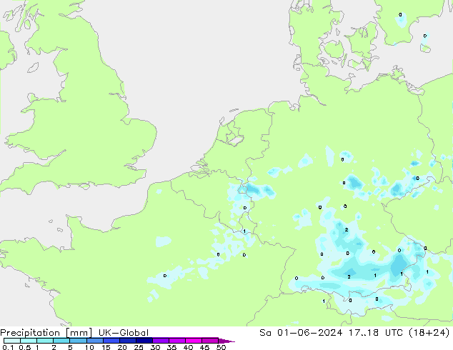 Niederschlag UK-Global Sa 01.06.2024 18 UTC