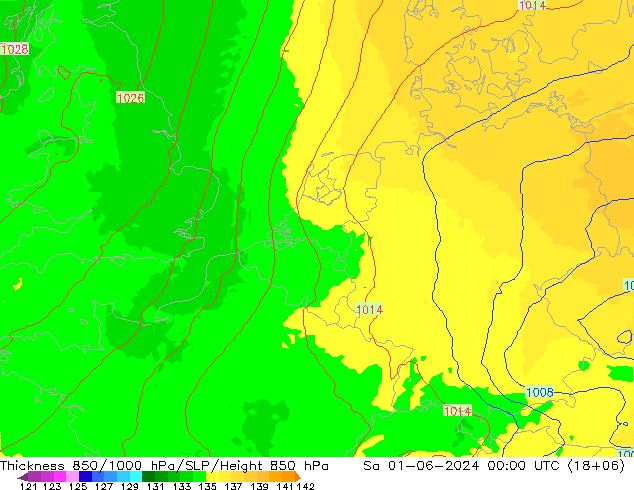 Thck 850-1000 hPa UK-Global Sa 01.06.2024 00 UTC