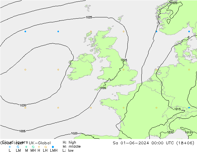 Cloud layer UK-Global sáb 01.06.2024 00 UTC