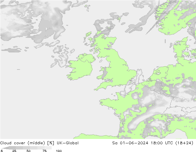 oblačnosti uprostřed UK-Global So 01.06.2024 18 UTC