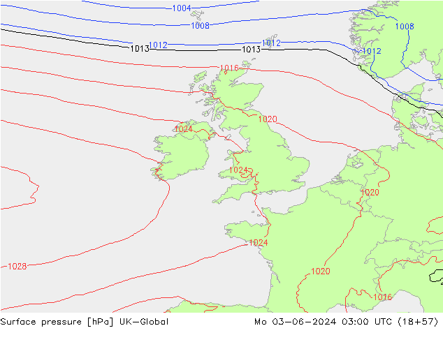 приземное давление UK-Global пн 03.06.2024 03 UTC