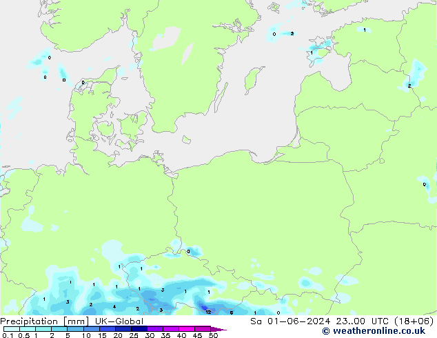 Precipitazione UK-Global sab 01.06.2024 00 UTC