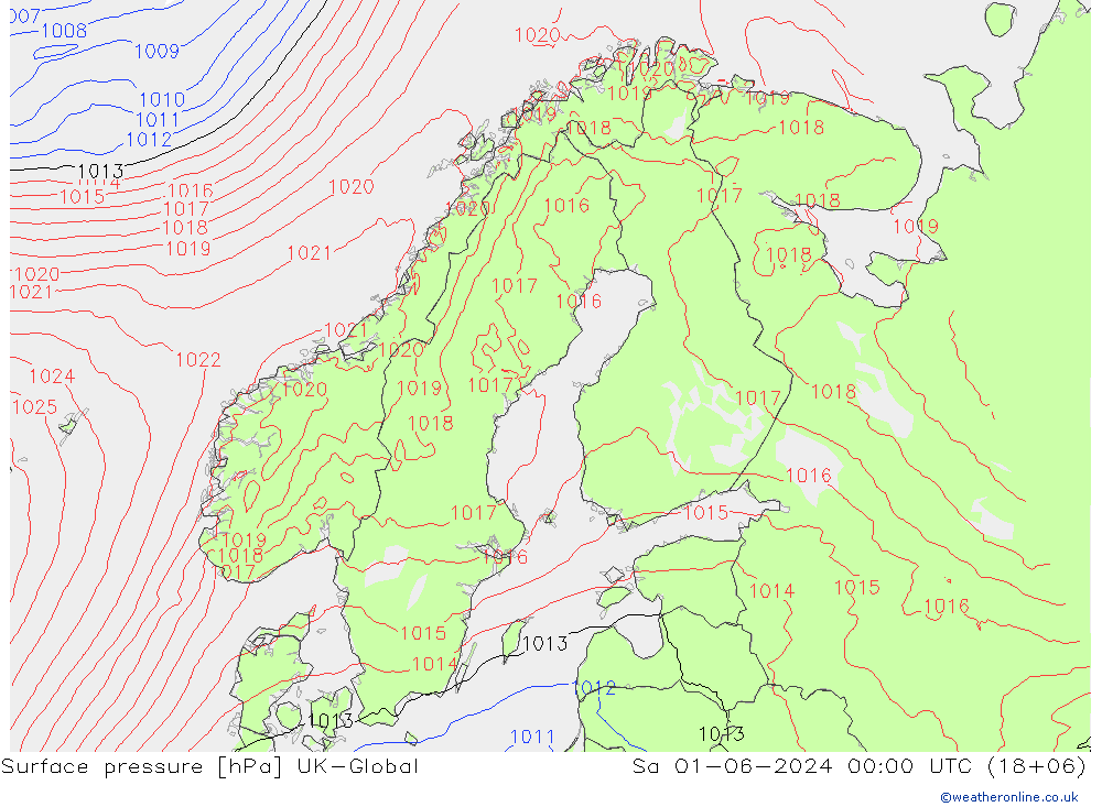 Surface pressure UK-Global Sa 01.06.2024 00 UTC