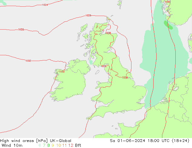 High wind areas UK-Global Sáb 01.06.2024 18 UTC