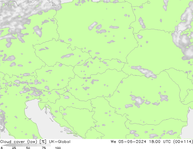 Bewolking (Laag) UK-Global wo 05.06.2024 18 UTC