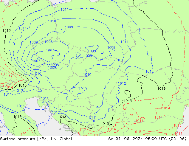 Surface pressure UK-Global Sa 01.06.2024 06 UTC