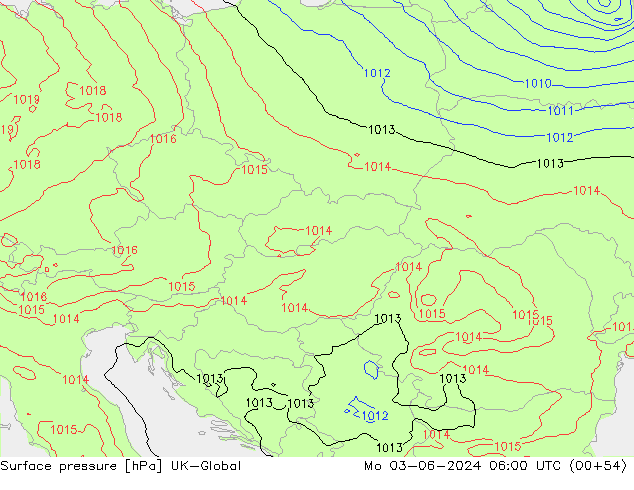 Surface pressure UK-Global Mo 03.06.2024 06 UTC