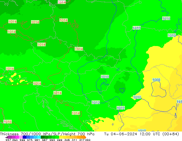 Thck 700-1000 hPa UK-Global wto. 04.06.2024 12 UTC