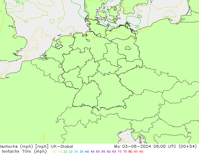 Isotachen (mph) UK-Global ma 03.06.2024 06 UTC