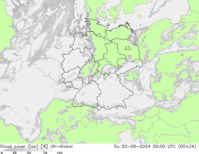 zachmurzenie (niskie) UK-Global nie. 02.06.2024 00 UTC