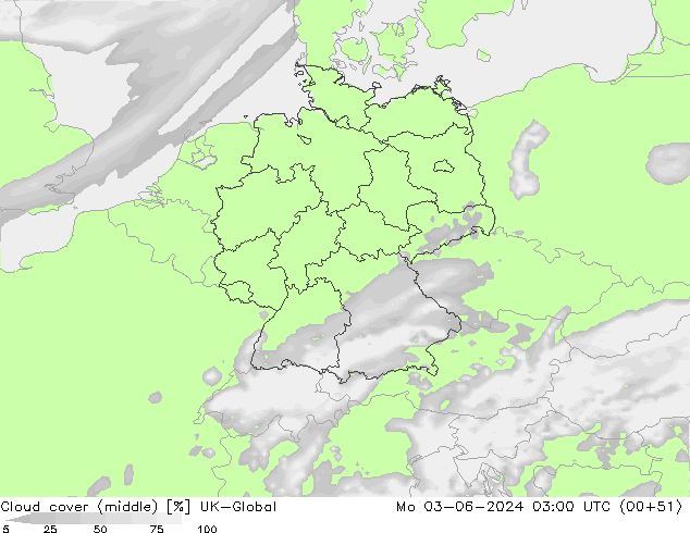 Nuages (moyen) UK-Global lun 03.06.2024 03 UTC