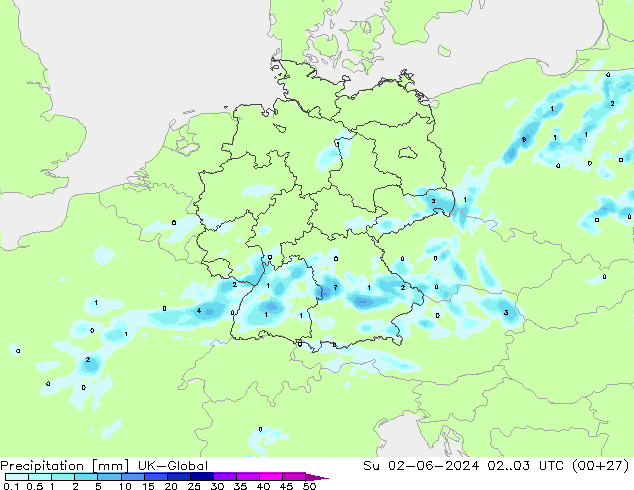 Yağış UK-Global Paz 02.06.2024 03 UTC