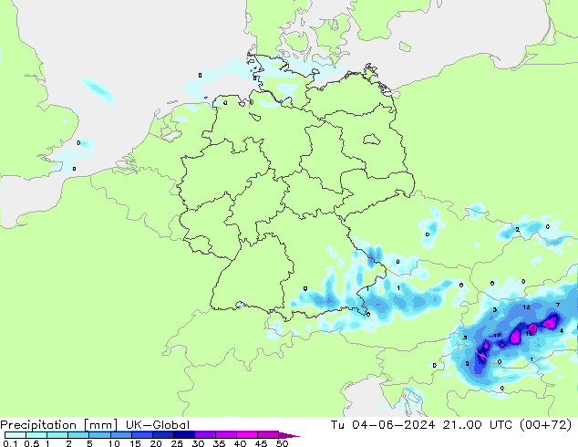 Precipitazione UK-Global mar 04.06.2024 00 UTC