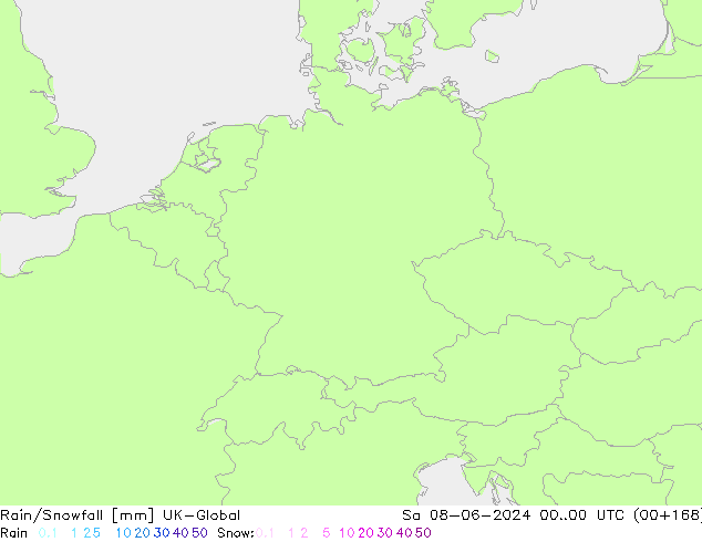 Regen/Schneefall UK-Global Sa 08.06.2024 00 UTC