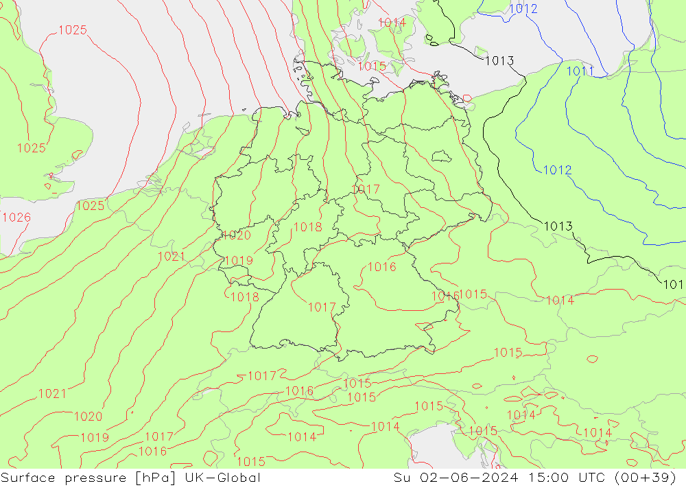 pression de l'air UK-Global dim 02.06.2024 15 UTC