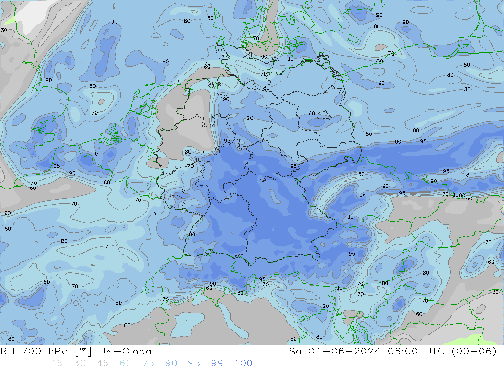 RH 700 hPa UK-Global So 01.06.2024 06 UTC