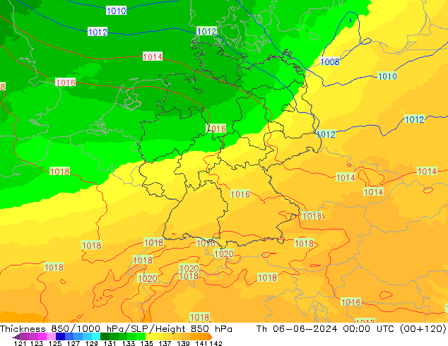 Thck 850-1000 hPa UK-Global Th 06.06.2024 00 UTC