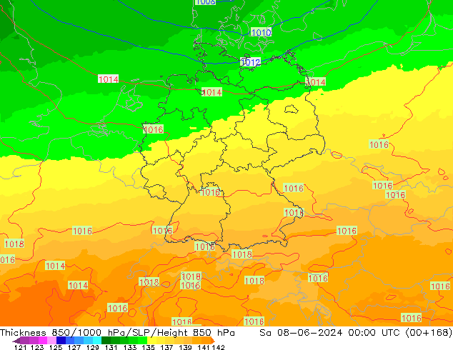 Thck 850-1000 hPa UK-Global Sa 08.06.2024 00 UTC