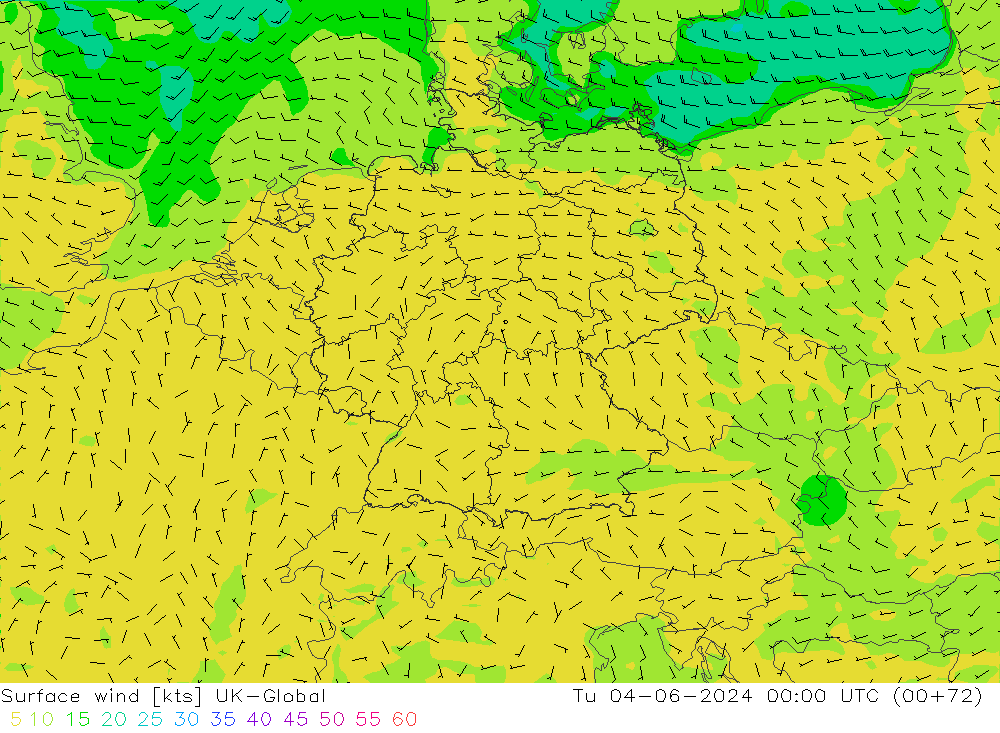 Rüzgar 10 m UK-Global Sa 04.06.2024 00 UTC