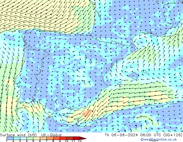  10 m (bft) UK-Global  06.06.2024 06 UTC