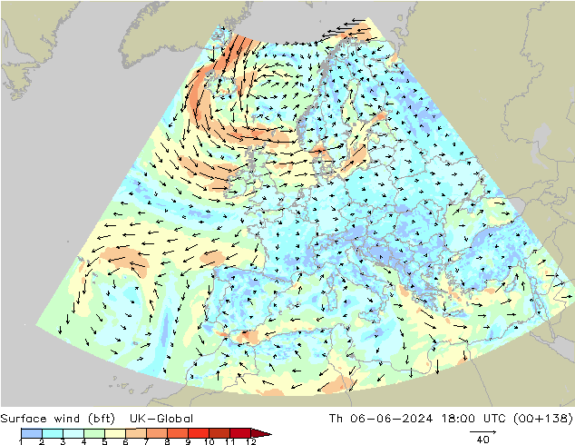  10 m (bft) UK-Global  06.06.2024 18 UTC