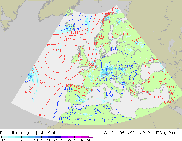 Precipitazione UK-Global sab 01.06.2024 01 UTC