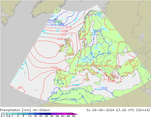Yağış UK-Global Paz 02.06.2024 00 UTC