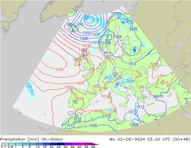 Precipitación UK-Global lun 03.06.2024 00 UTC