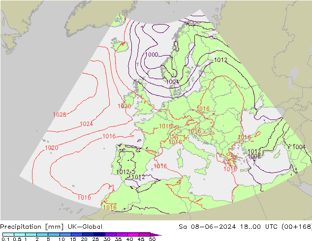 Precipitation UK-Global Sa 08.06.2024 00 UTC