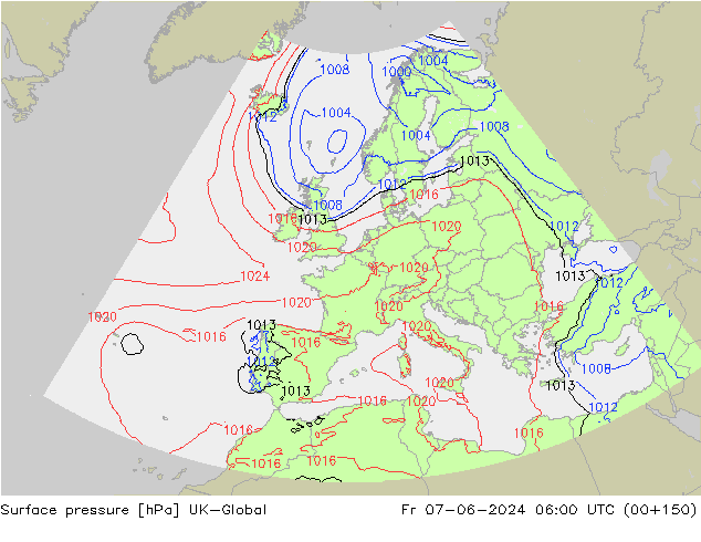 приземное давление UK-Global пт 07.06.2024 06 UTC