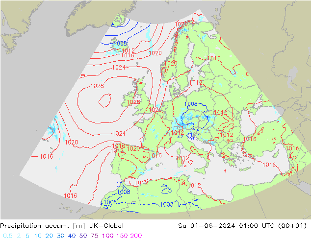 Toplam Yağış UK-Global Cts 01.06.2024 01 UTC