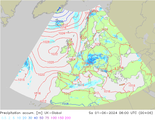 Toplam Yağış UK-Global Cts 01.06.2024 06 UTC