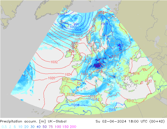 Precipitation accum. UK-Global Su 02.06.2024 18 UTC