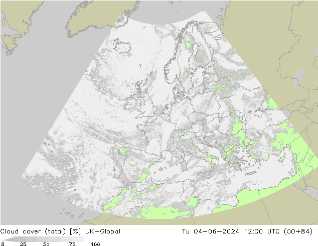 Wolken (gesamt) UK-Global Di 04.06.2024 12 UTC