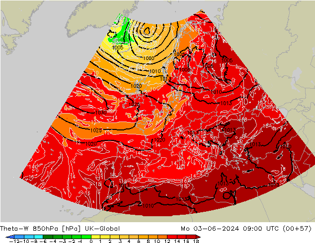 Theta-W 850hPa UK-Global  03.06.2024 09 UTC