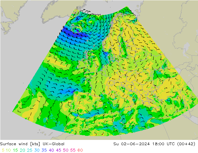 Vent 10 m UK-Global dim 02.06.2024 18 UTC