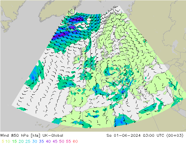 Wind 850 hPa UK-Global Sa 01.06.2024 03 UTC