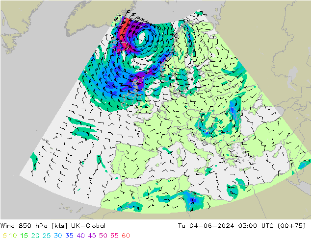 Rüzgar 850 hPa UK-Global Sa 04.06.2024 03 UTC