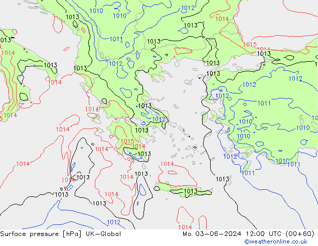 pression de l'air UK-Global lun 03.06.2024 12 UTC