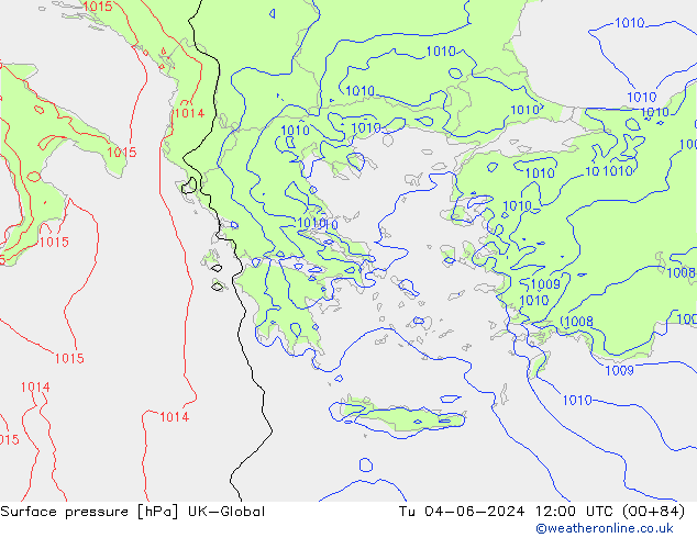 приземное давление UK-Global вт 04.06.2024 12 UTC